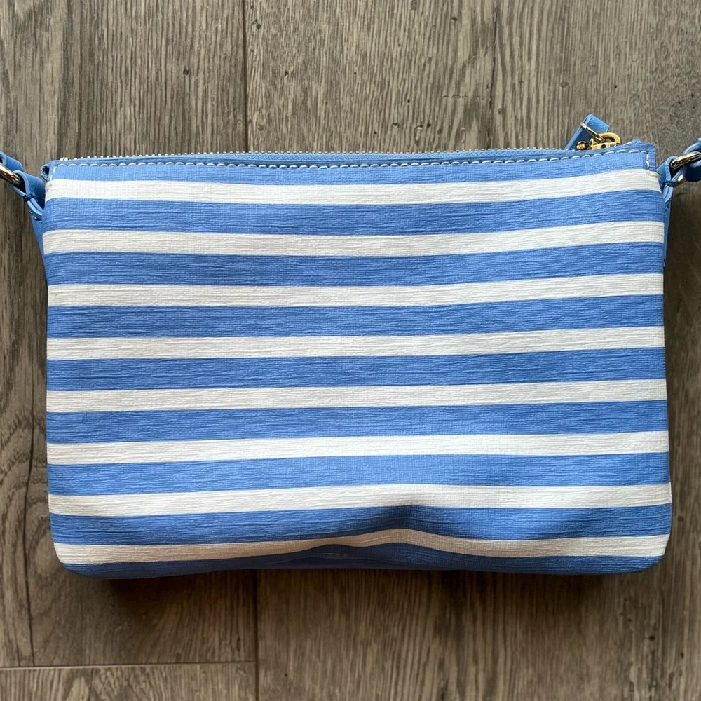 Kate Spade Crossbody Light Blue White Stripes NWOT ♠️